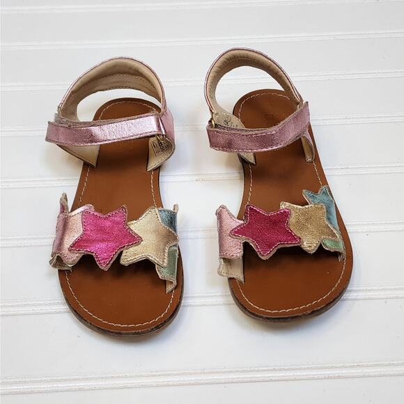 Mini Boden Girls Metallic Star Sandals Size 1 Metallic Pink - Picture 3 of 11